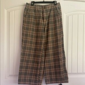 American Eagle Outfitters Brown and Gray Plaid Dress Pants